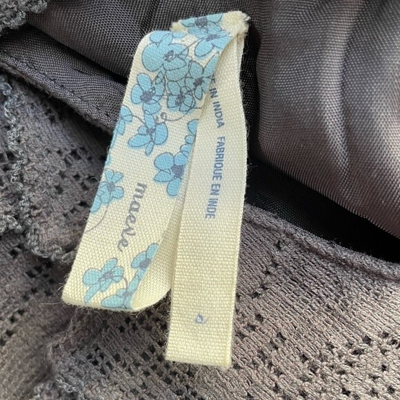 Anthropologie Maeve Dress Women's Size Small Y2K Gray Lace Ruffle Short Sundress - Picture 7 of 15